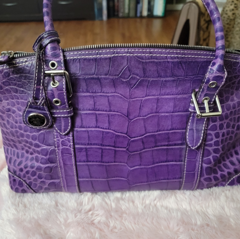 Dooney & Bourke Leather Croc Embossed Satchel